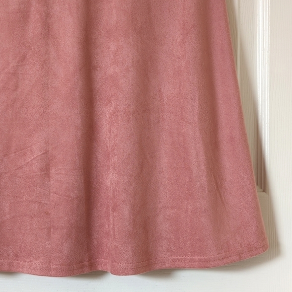 Rue 21 Boho Chic Suede Crochet Detailed Sleeveless A-Line Mini Dress Rose Pink M - Picture 7 of 11